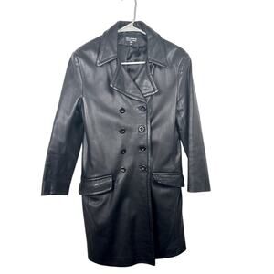 Vintage Polo Ralph Lauren Leather Double Breasted Mid Length Jacket Sz Medium